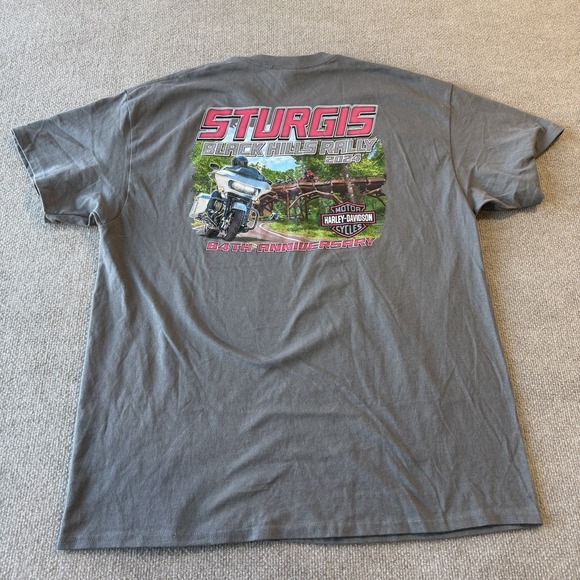 Harley Davidson South‎ Dakota Sturgis Biker Graphic T shirt Men's Size XL - Picture 10 of 11